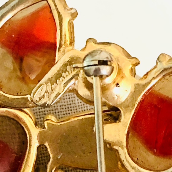 Rare Vintage Signed Schiaparelli Givre Glass Brooch - Picture 6 of 14